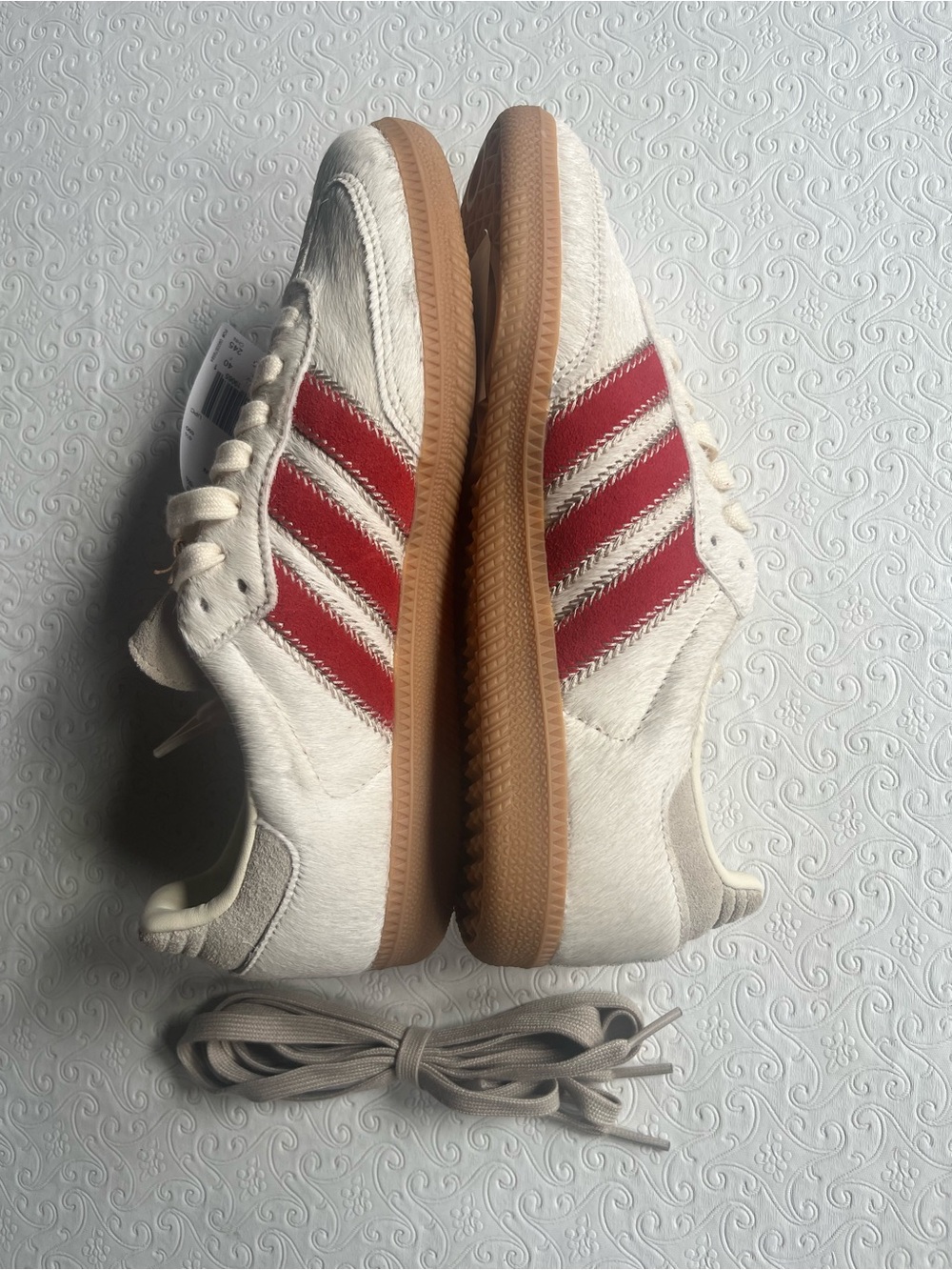 Adidas Gender Inclusive Samba OG Beige/Cream/Red Pony Hair Sneakers (Unisex) - Picture 3 of 10